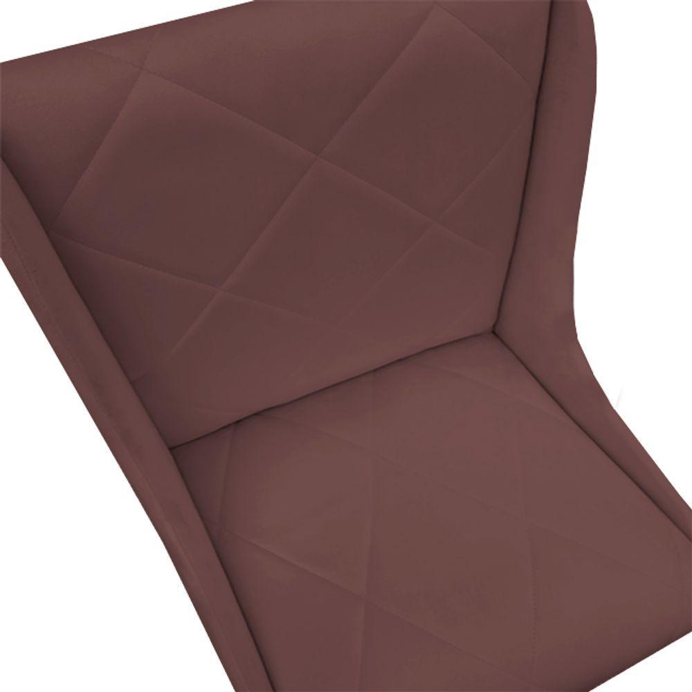 Miniatura Kit 06 Cadeiras Para Sala De Jantar Pés Palito Veludo Rosê