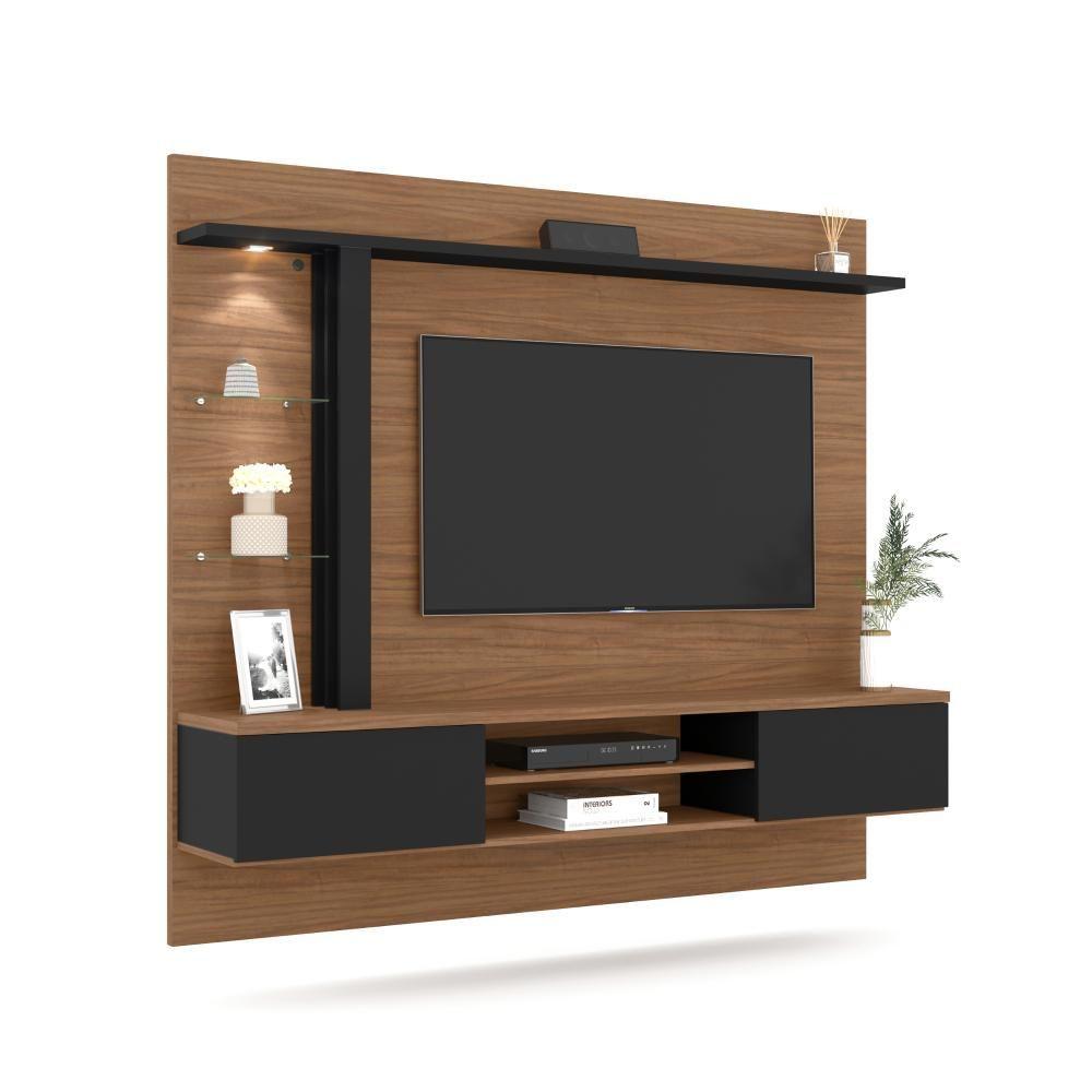 Painel Home Suspenso Salinas Noce Milano Preto Fosco