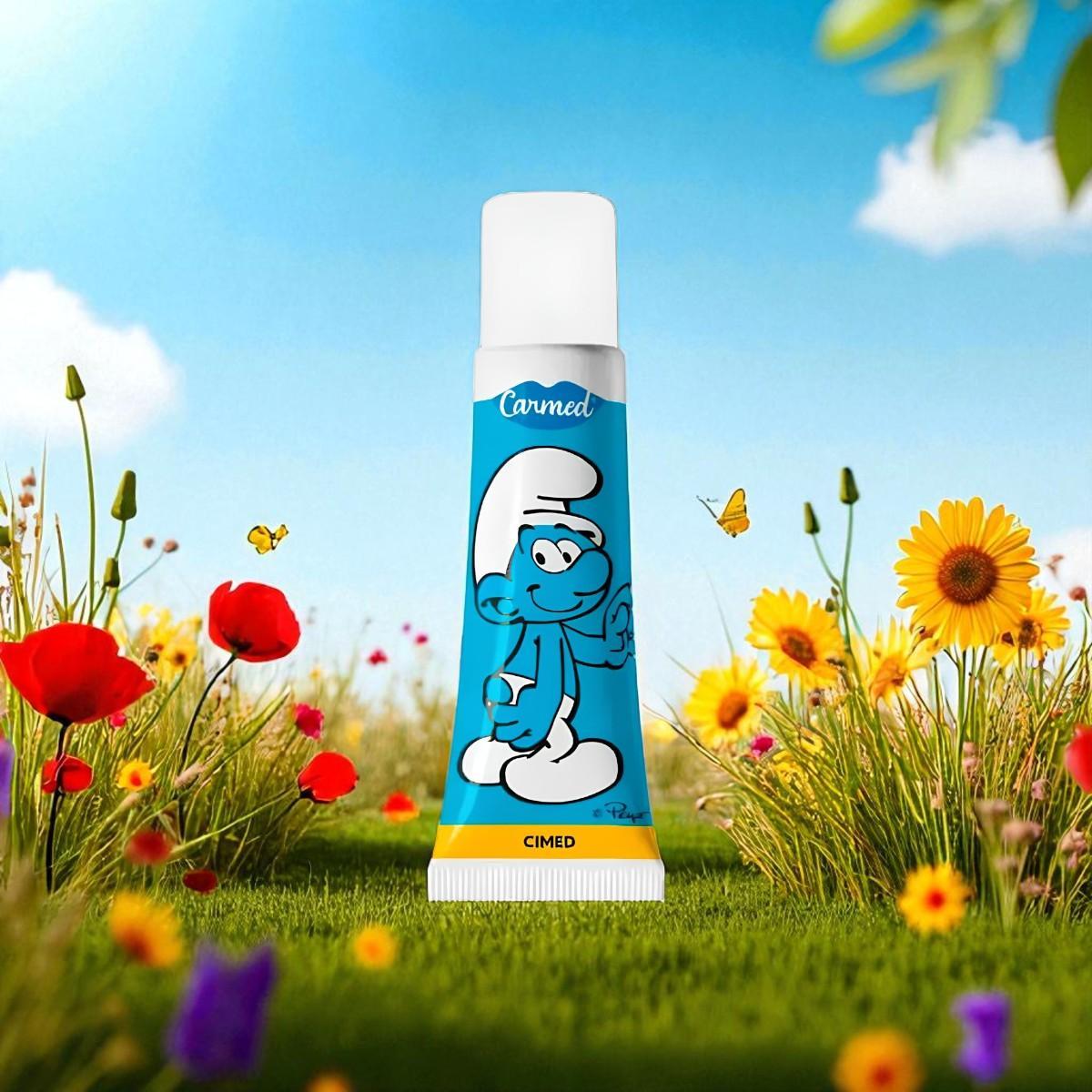 Kit 2 Hidratante Labial Carmed Smurfs Blueberry 10G