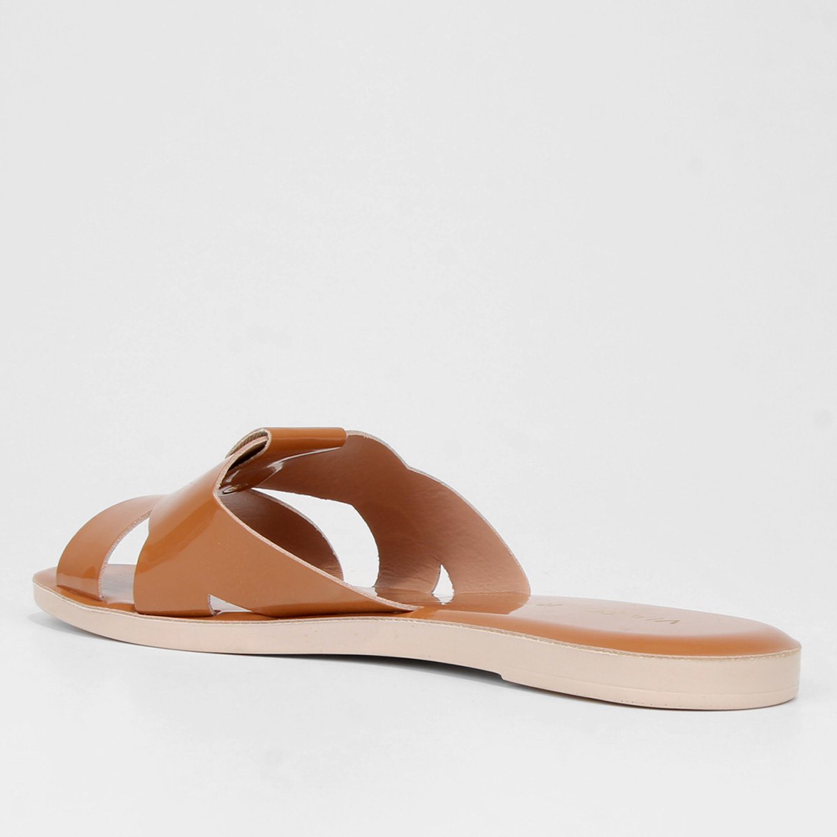 Miniatura Rasteira Via Scarpa Básica Verniz Caramelo - 34