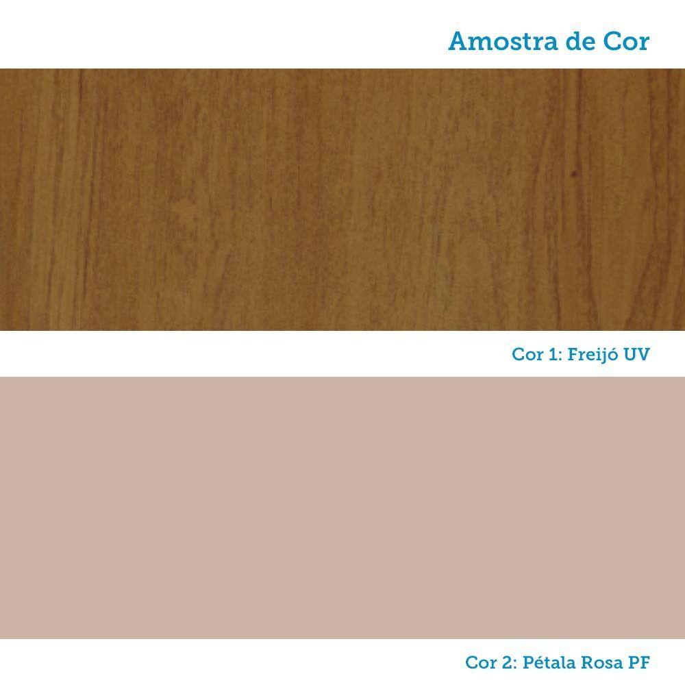 Miniatura Balcão De Cozinha Para Pia 120cm 2 Portas E 3 Gavetas Classi Freijó/petala Rosa