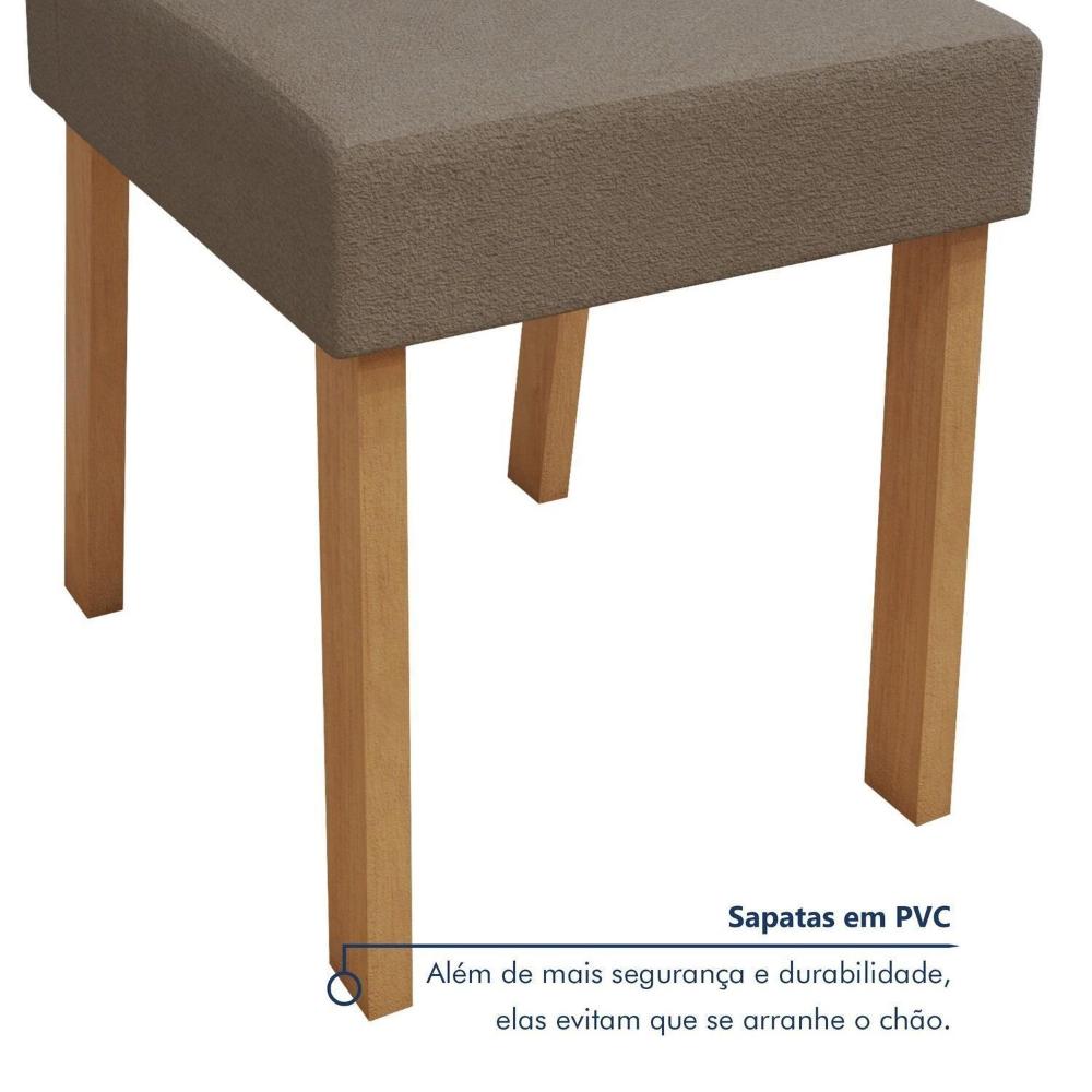 Conjunto Luar 170 Tampo no Glass com 6 Cadeiras Apogeu Amêndoa Clean/Bege