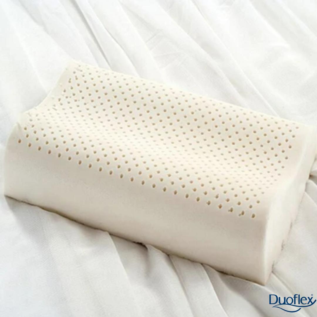 Travesseiro Duoflex Natural Látex Cervical, Branco, Fronha