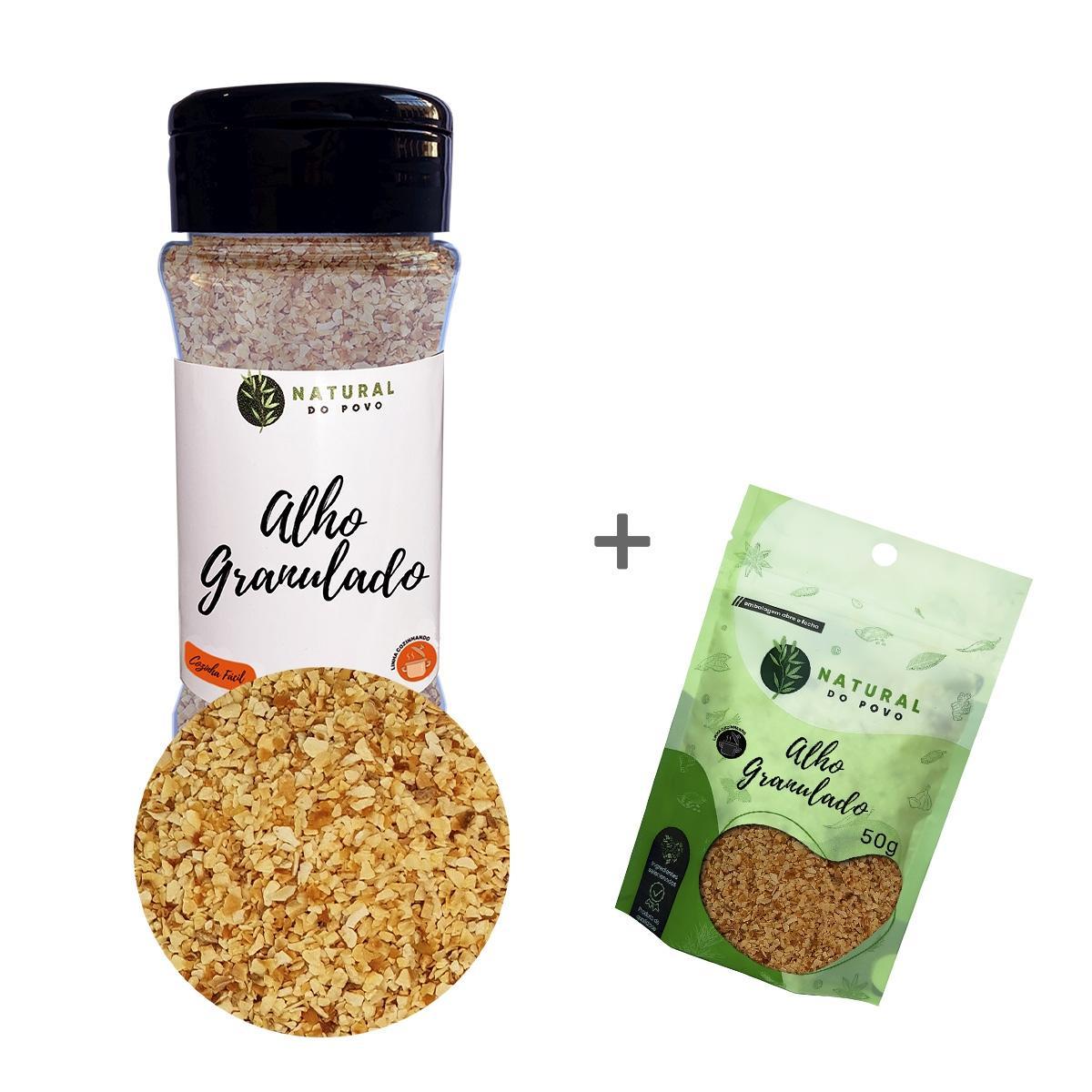 Miniatura Alho 100% Puro Granulado Pote Com Dosador + Refil 60G