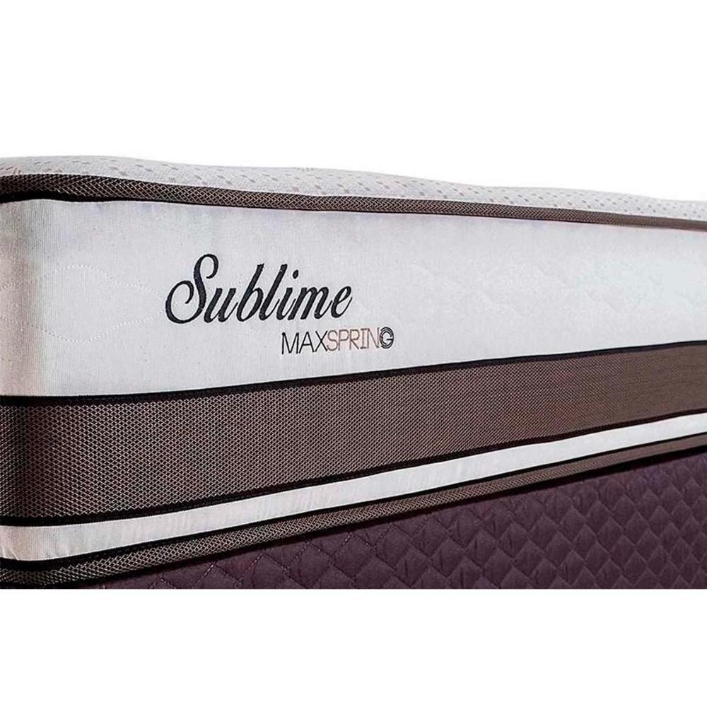 Miniatura Cama Box Baú King: Colchão Molas Masterpocket Ensacadas Herval Maxspring Sublime + Base Crc Courano Brown (193x203)