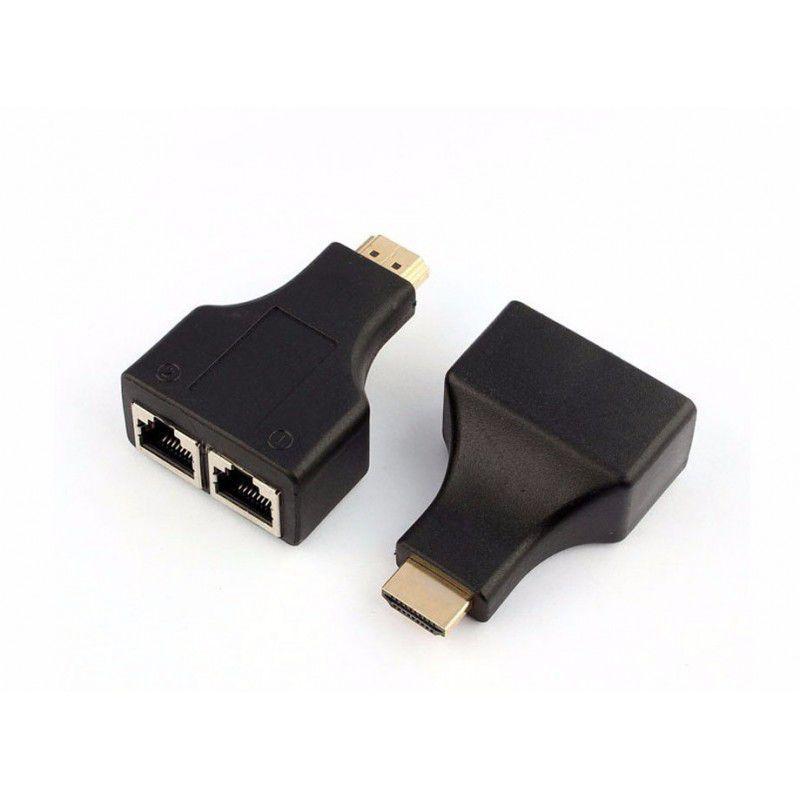 Miniatura Extensor Hdmi Até 30 Metros Via Cabo De Rede Utp Rj45 Par