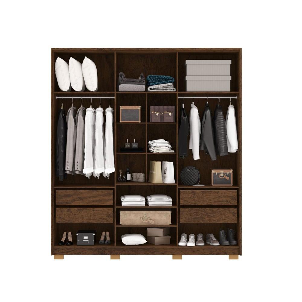 Miniatura Guarda-roupa 6 Portas 4 Gavetas Noronha Imbuia/Fendi