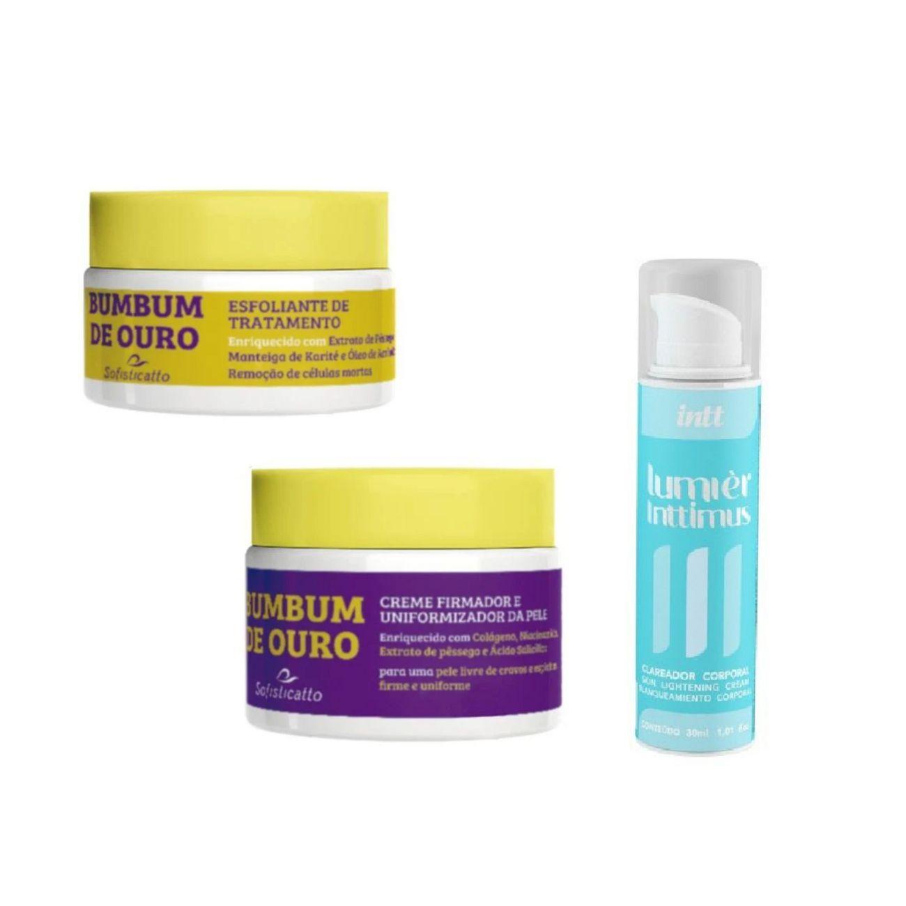 Miniatura Kit Tira Mancha Do Bumbum Produtos Clarear Firmar E Esfoliar