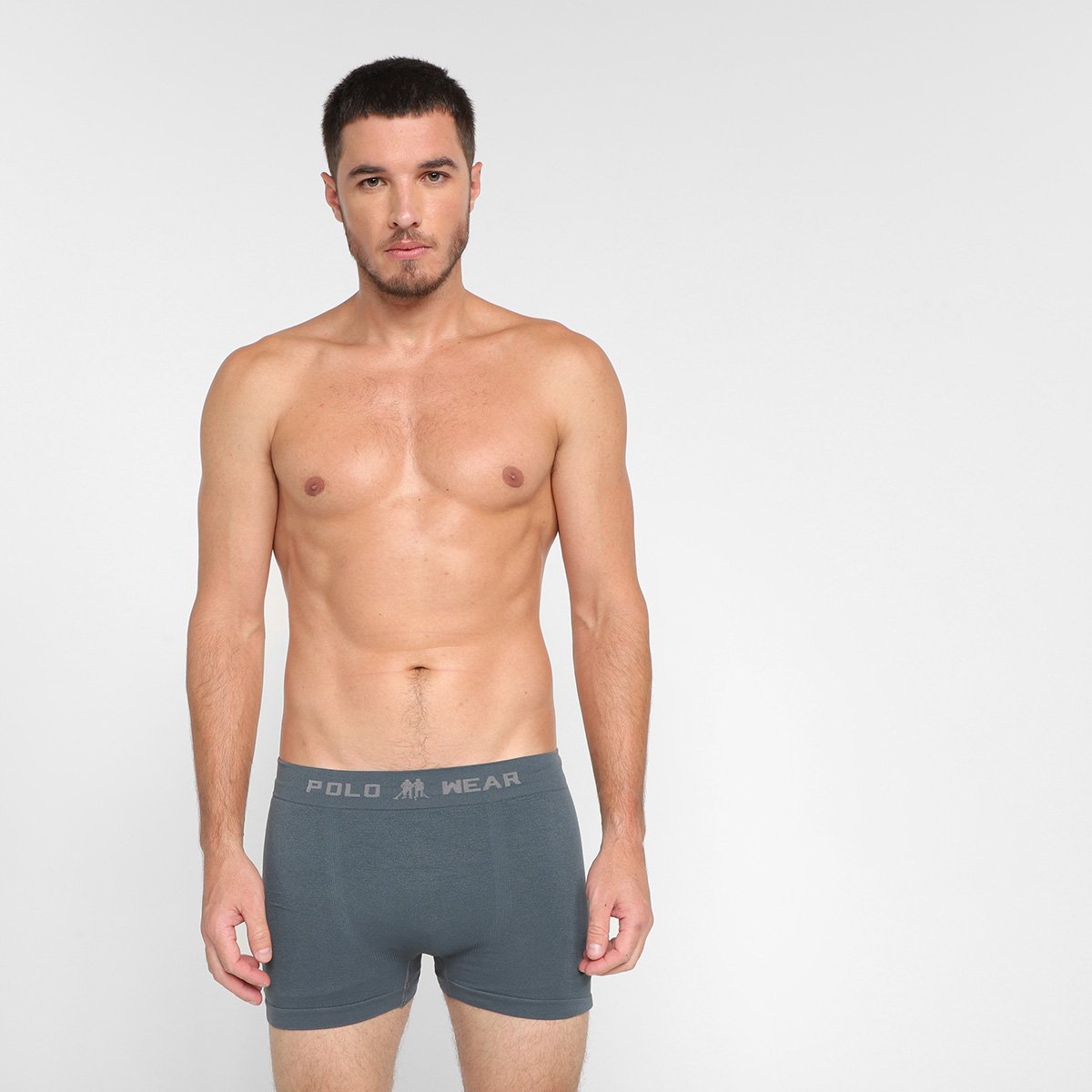 Miniatura Kit Cueca Boxer Polo Wear Poliamida 12 Peças Marinho+Preto - G