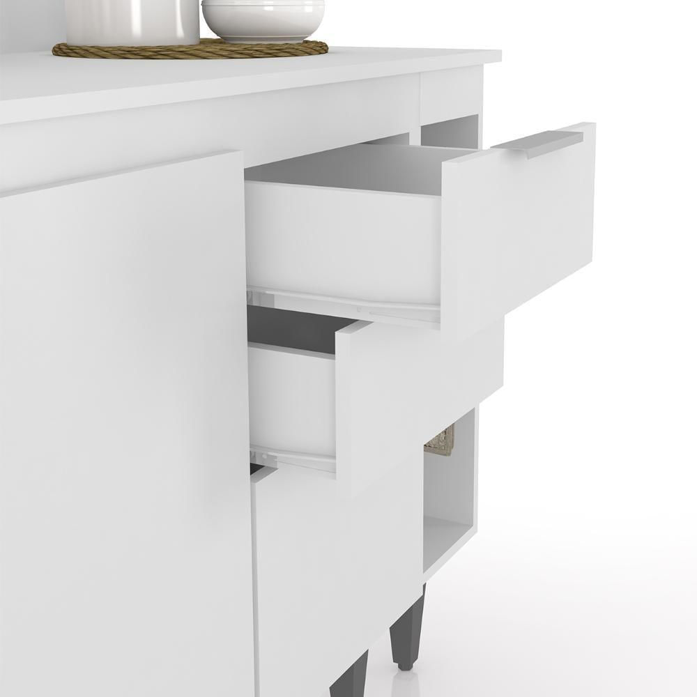 Armário De Cozinha Com Tampo Cp11 200cm Pérola Branco Z34 - Mpozenato