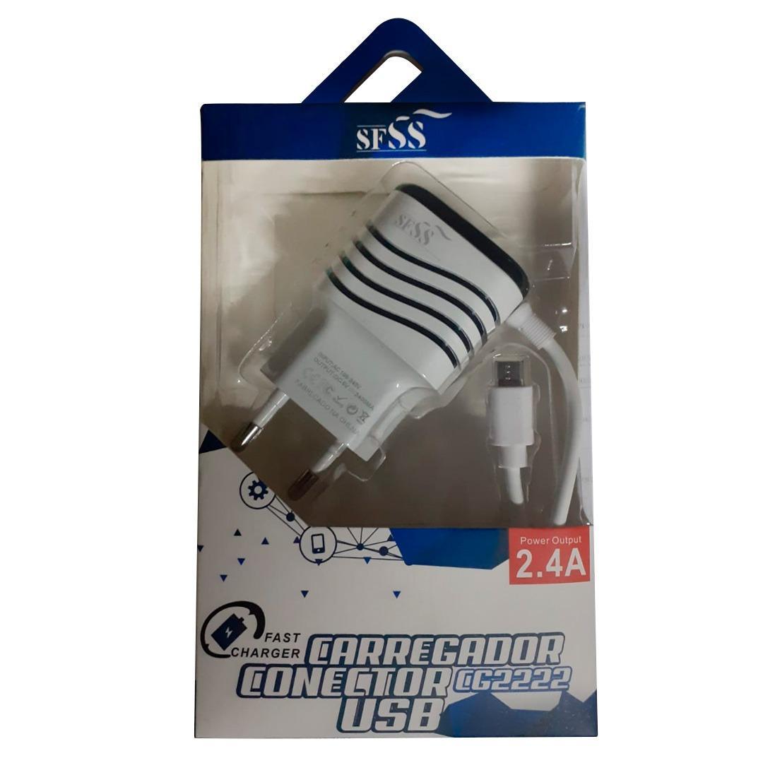 Miniatura Kit 10 Carregadores Turbo Celular Cabo Saída: 5V/2.4 2-Usb
