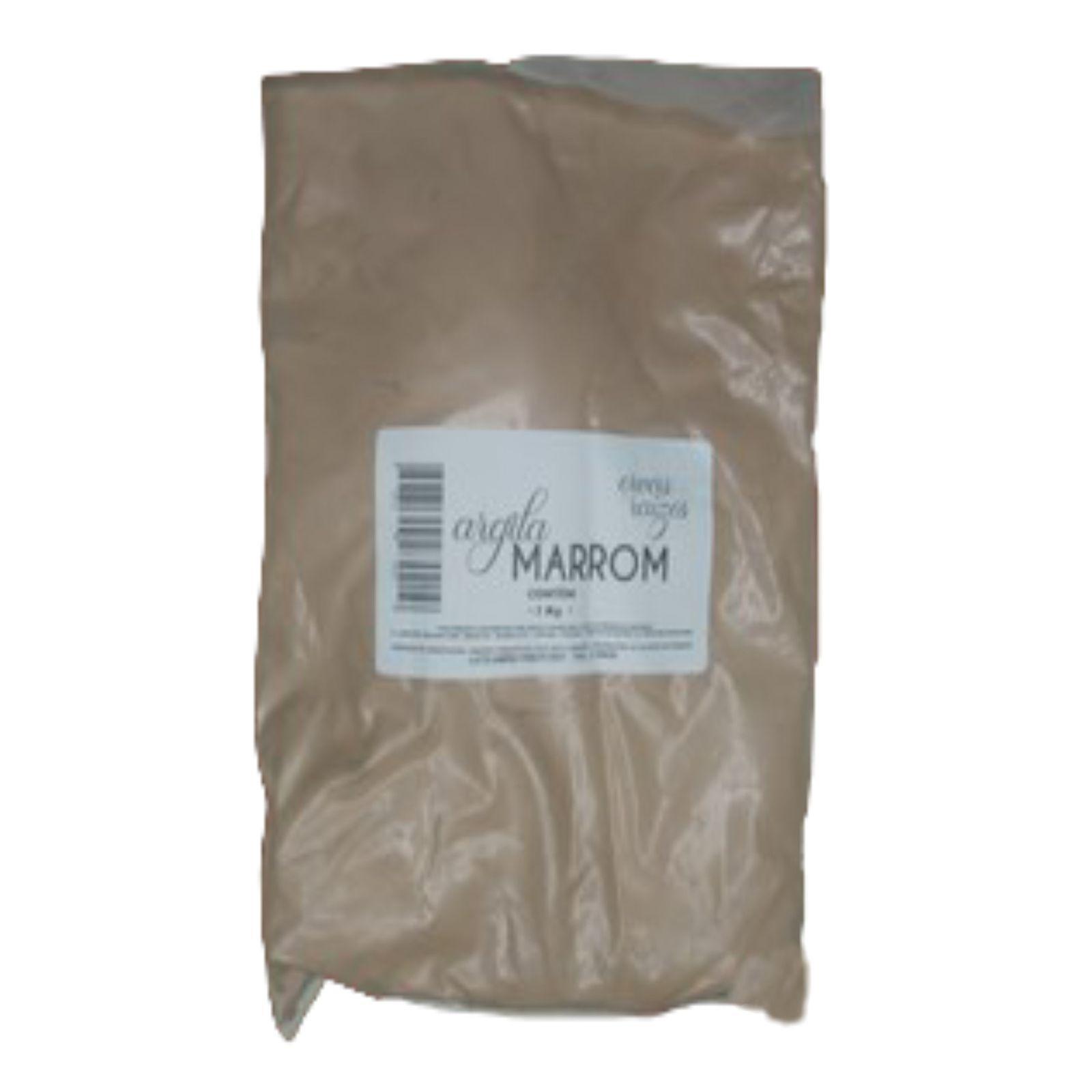 Miniatura Kit Argila Marrom 5Kg 100% Pura Ervas E Raízes
