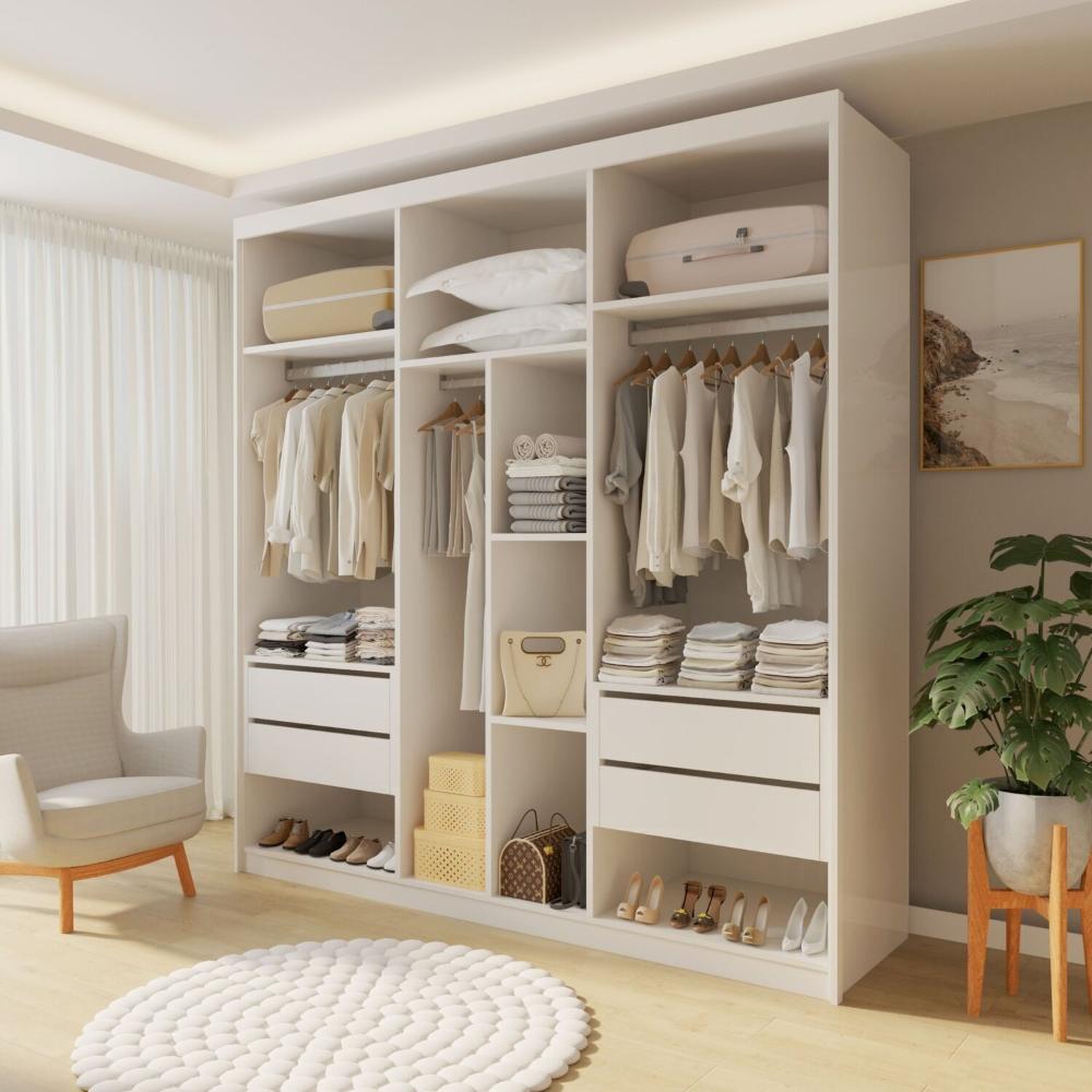 Miniatura Closet Casal sem Portas 4 Gavetas Miami Branco