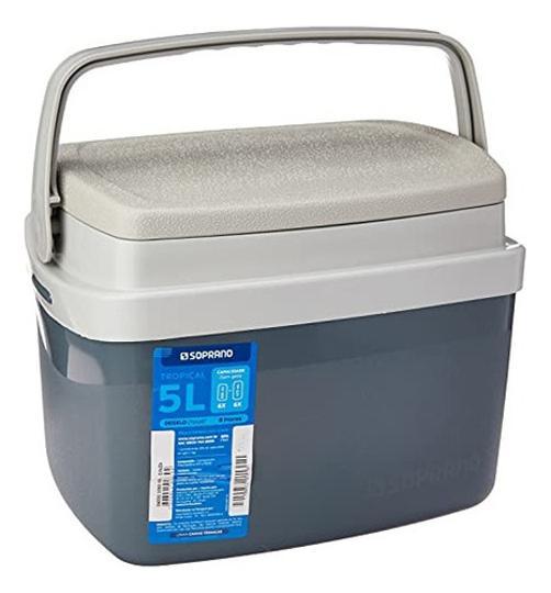 Caixa Térmica Balde Gelo 5 Litros Soprano Cor Cinza
