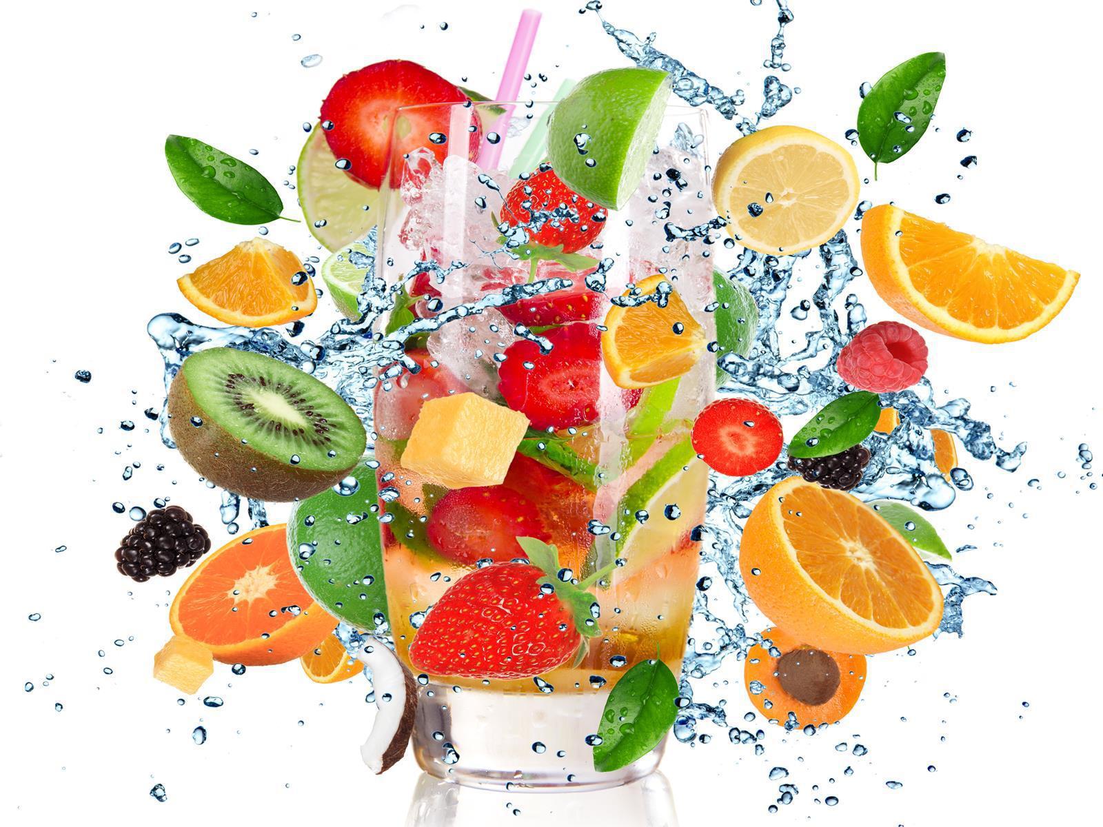Miniatura Papel De Parede Suco Frutas Smoothies Polpa 3D Al206