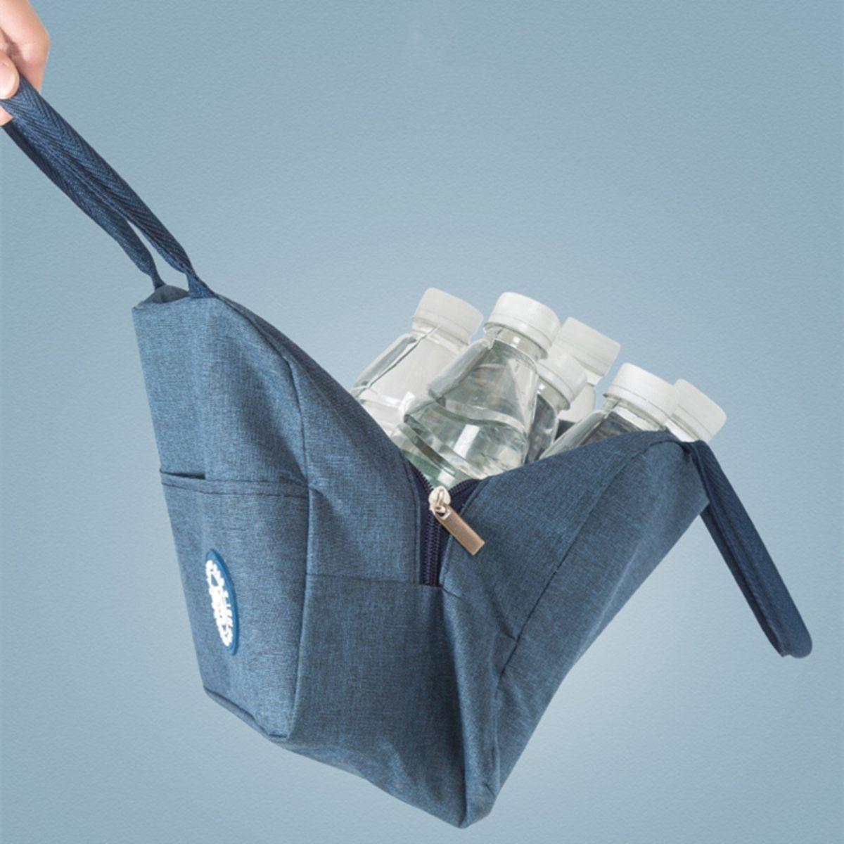 Lancheira Termica De Passeio Bolsa Marmita Portátil Azul