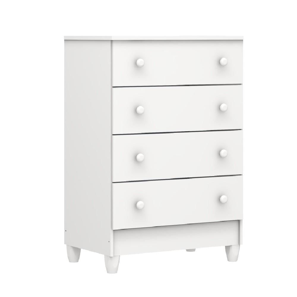 Miniatura Cômoda Trocador Bebê Com 4 Gavetas Mel Branco Carolina Baby