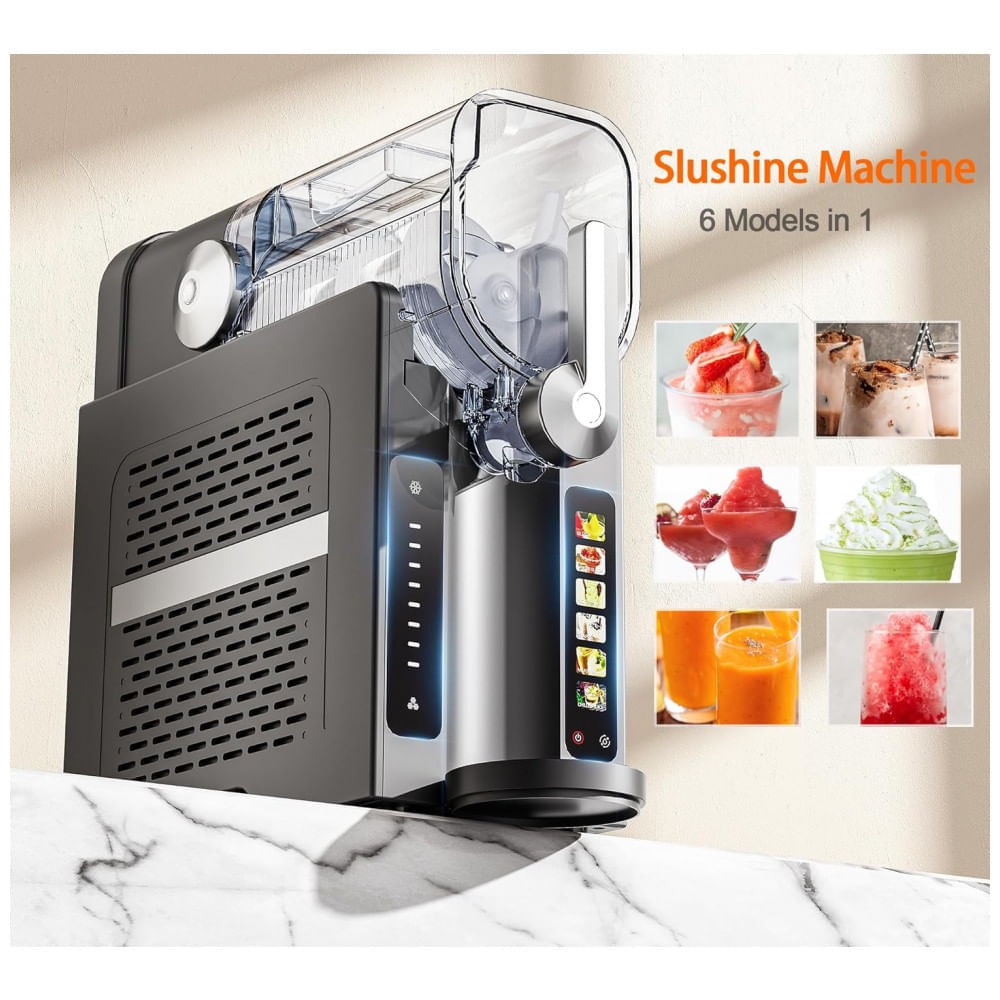 Miniatura Máquina de Frozen 1,6L DOMEM com Tela Sensível ao Toque - Faça Milkshakes, Margaritas Congeladas, Frapps, Sorvetes, Smoothies e Slush em Casa!