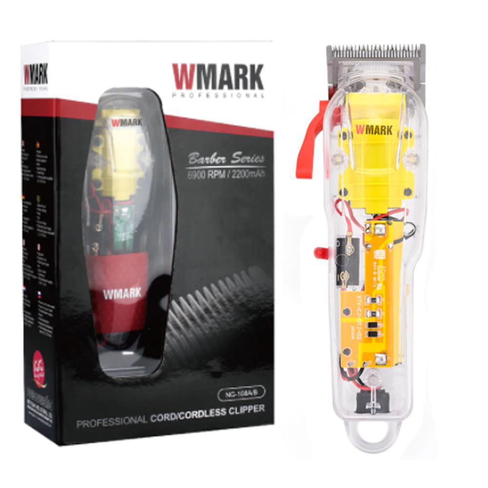 Miniatura Maquina Corta Cabelo Wmark Ng108 Transparente Profissional