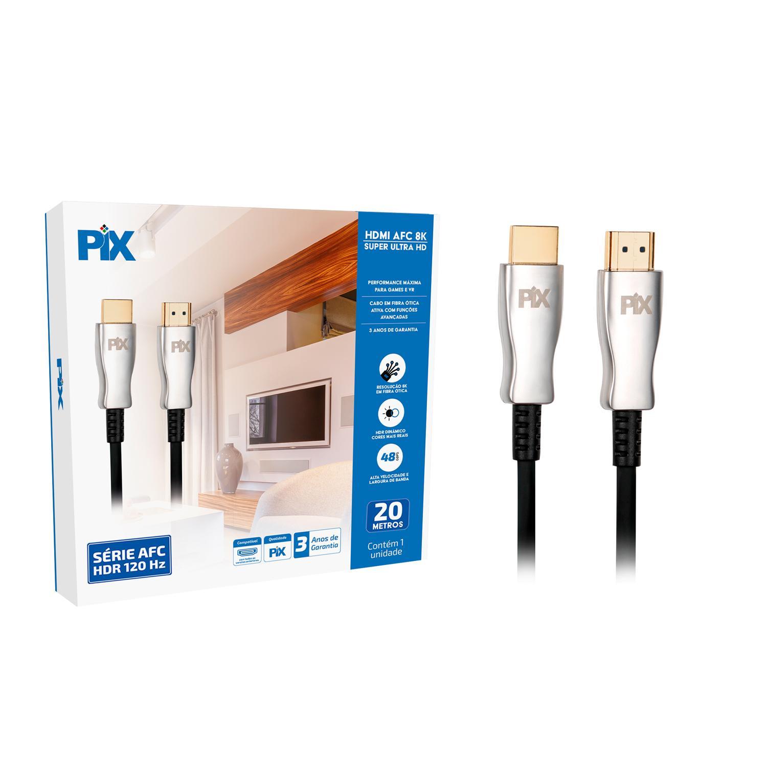 Miniatura Cabo Hdmi Grande 2.1 Hdr 8K 10K 120Hz Vrr Allm 20M Fibra