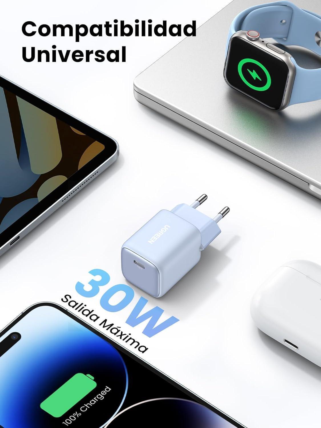 Miniatura Carregador Ugreen USB-C 30W PD 3.0 Azul