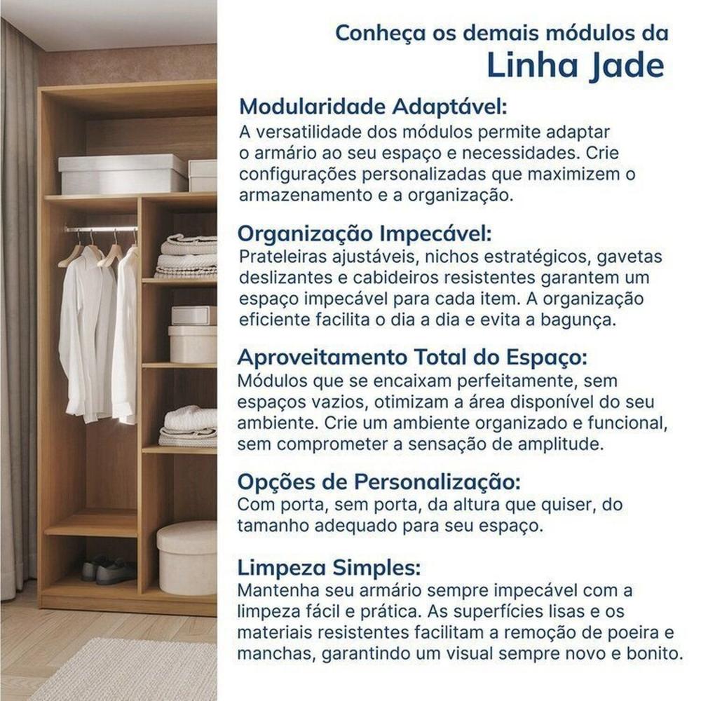Guarda Roupa Linear 1 Porta Reflecta Jade Cabecasa Madeiramadeira Branco Fosco