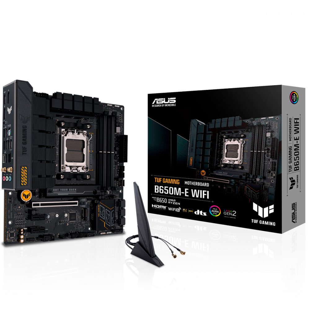 Miniatura Placa Mãe Asus TUF Gaming Para AMD AM5 B650M-E Wifi 4xDDR5 mATX Preto - 12 meses - Asus - mATX - 90MB1FV0-M0EAY0 - TUF GAMING B650M-E WIFI - Placa Mãe Asus TUF Gaming Par. - Suporte para Windows 11 de 64. - Garantia do Fabricante