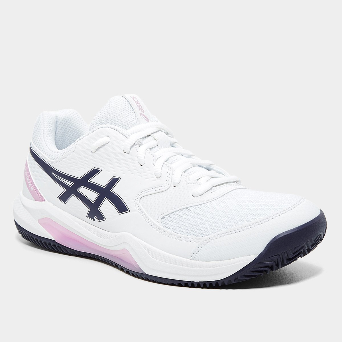 Miniatura Tênis Asics Gel-Dedicate 8 Clay Saibro Feminino Branco+Marinho - 39