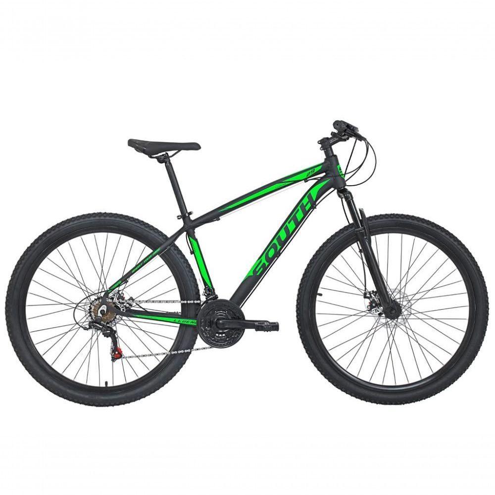 Miniatura Bicicleta South Legend Aro 29 Alumínio Freios A Disco Câmbio Shimano 24 Marchas - Preto+verde