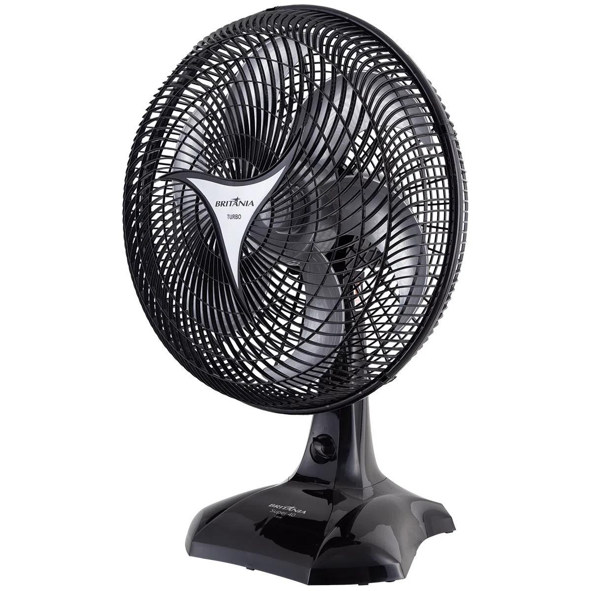 Miniatura Ventilador Britania 40Cm 6 Pas Turbo Oscilante 2Em1 127V