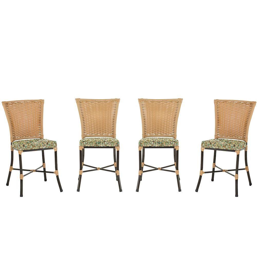 Miniatura Cadeira De Jantar Reforçada Em Alumínio E Fibra Estofado Impermeavel 4Unds Capuccinoráfia Z25