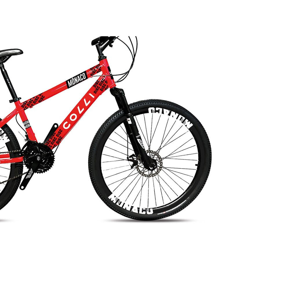 Miniatura Bicicleta Colli Mônaco Q18 Aro 26 Freio a disco 21 Velocidades Vermelho Vermelho