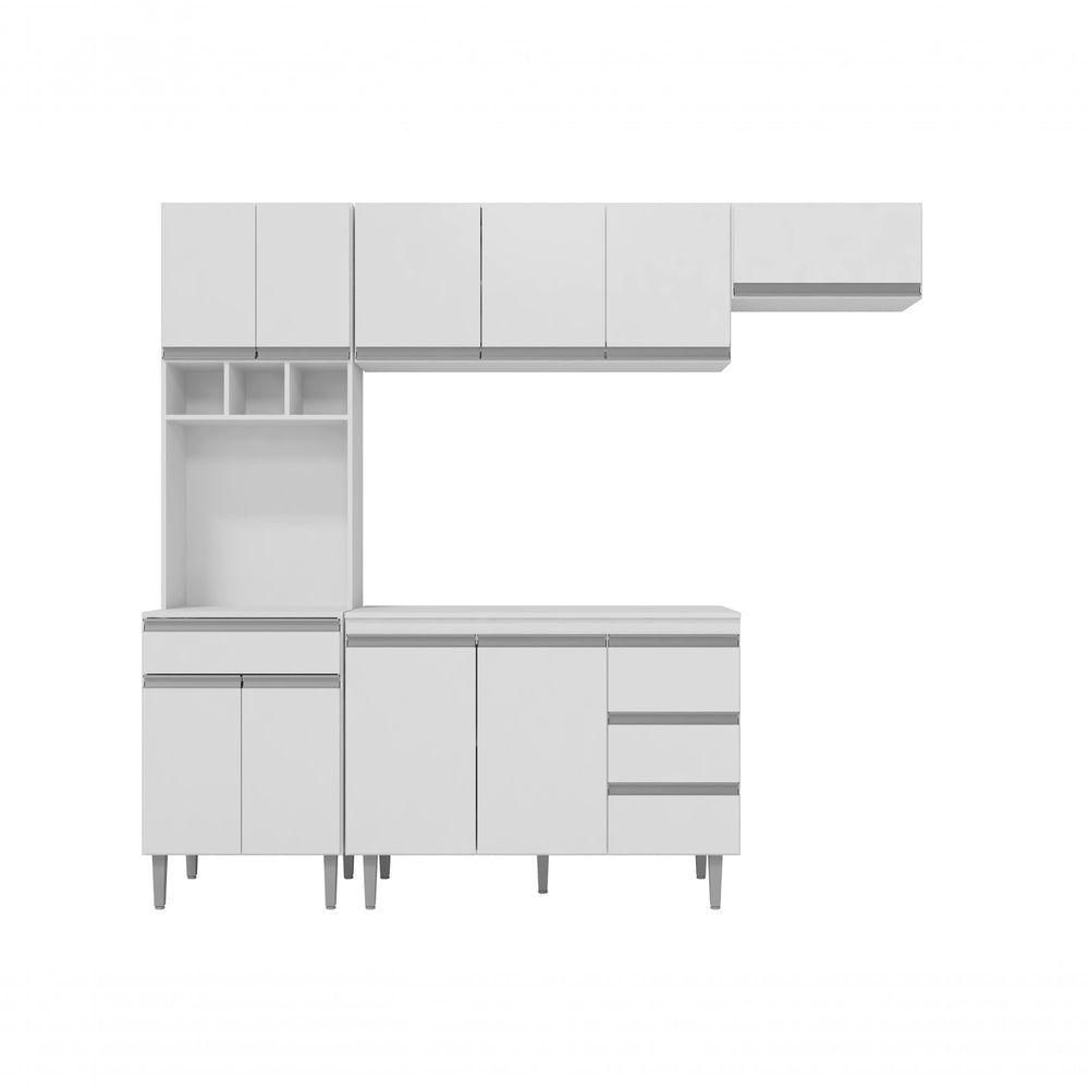Miniatura Cozinha Modulada Completa Andreia C-5 Peças 240cm Branco
