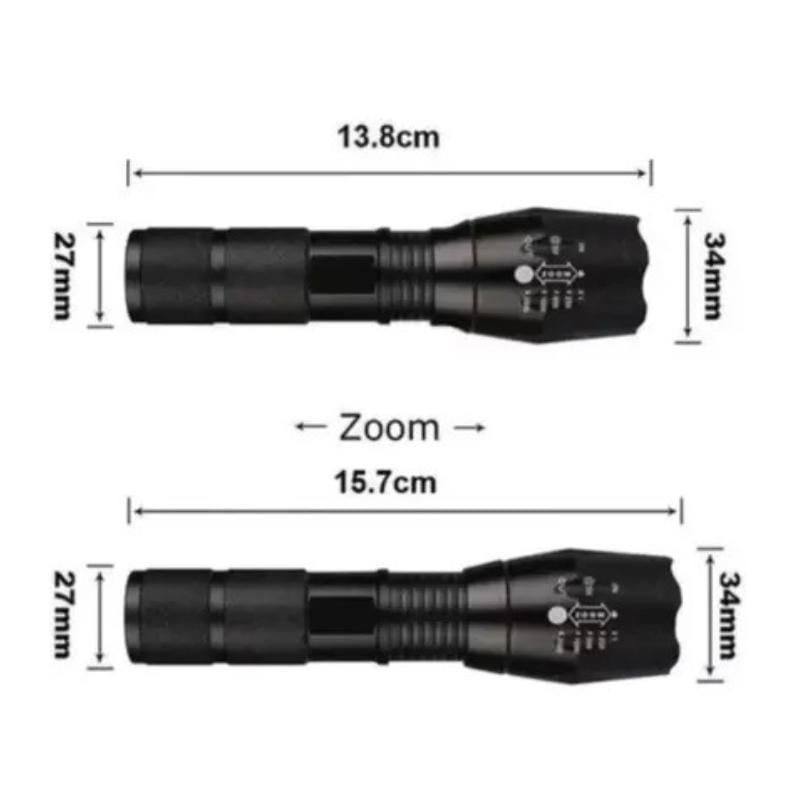 Miniatura Lanterna Tática Militar 900 Recarregável Police Com Zoom