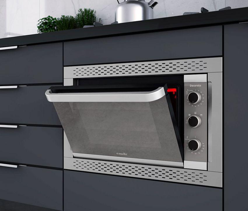 Miniatura Forno Elétrico Digital Embutir Decorato Gourmet Inox 220 V