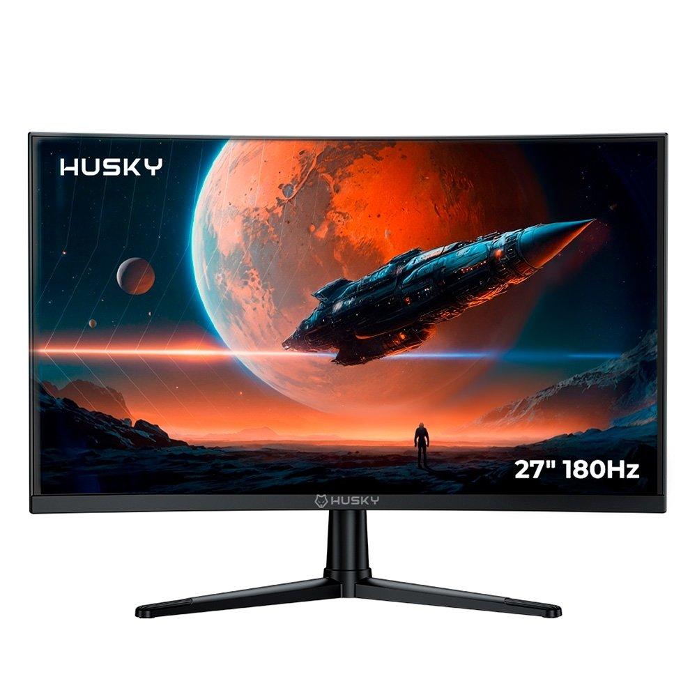 Miniatura Monitor Gamer Curvo Husky Boreal 27", FHD, 180Hz, 1ms, Adaptive Sync, VA, DisplayPort e HDMI, HDR - HMG00527PT