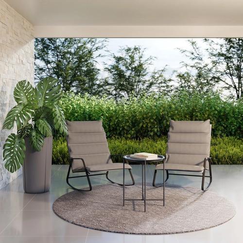 Miniatura Cadeira De Balanço Jardim Premium 90X61Cm - Aço E Poliéster