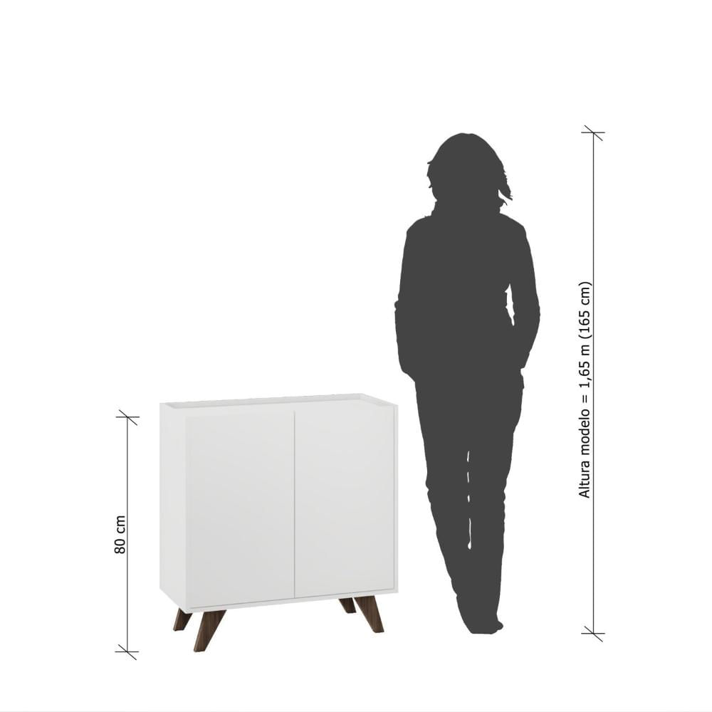 Miniatura Gabinete 2 Portas 76cm Durban Estilare Branco