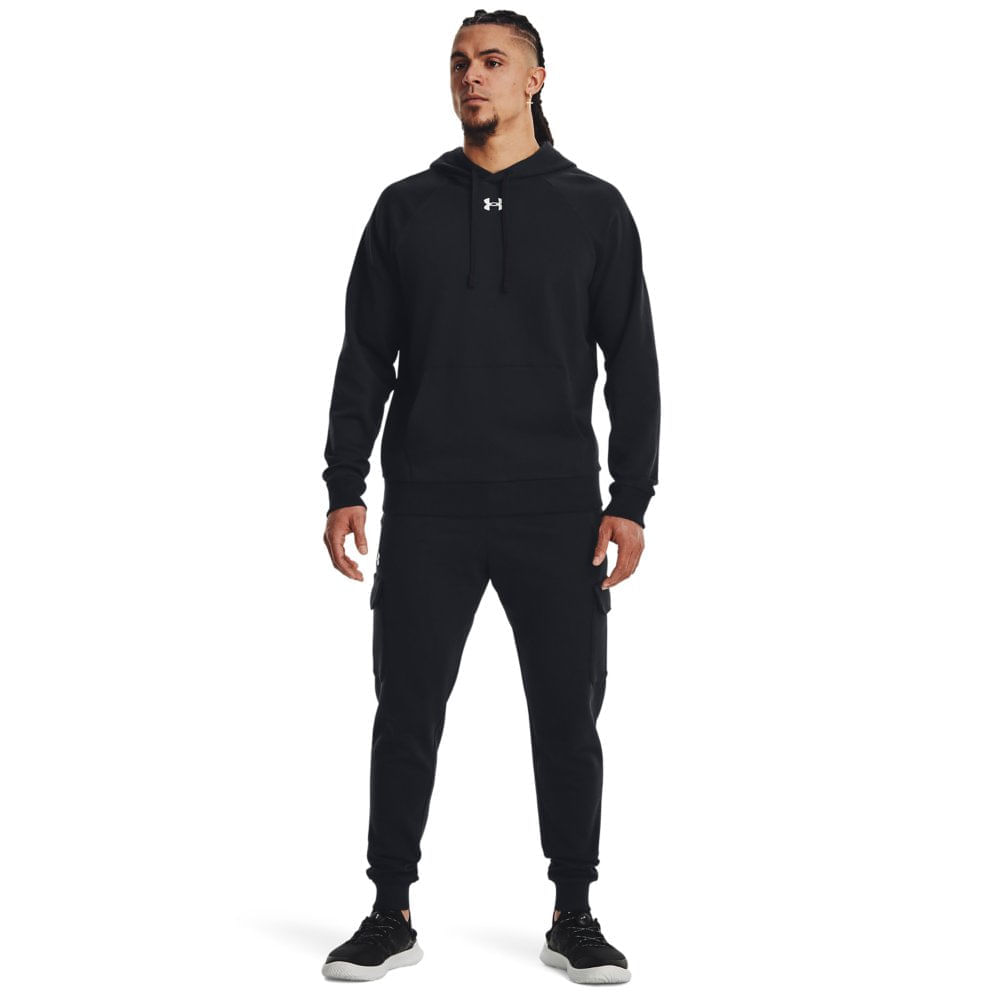 Miniatura Calça Masculina Under Armour Rival Fleece Cargo Preto - 2GG