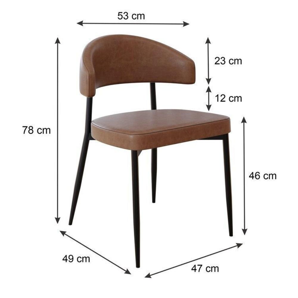 Conjunto Sala de Jantar Mesa Elegance com 6 Cadeiras Bless Marrom/Whiskey
