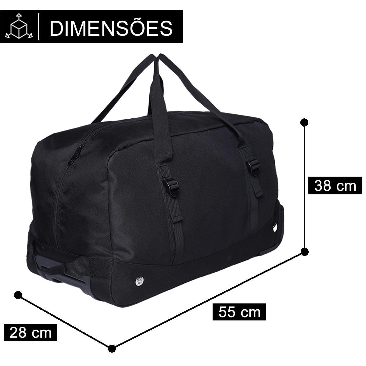 Bolsa Mala Sacola De Viagem Com Rodas Reforçada - Cinza