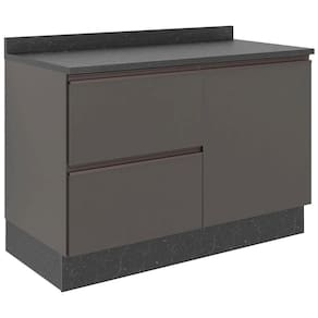 Cozinha Completa Bartira Linea com 11 Portas, 4 Gavetas e 7 Prateleiras - Grafite
