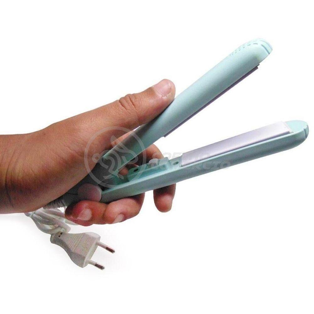 Miniatura Mini Chapinha Prancha Portátil 17cm Bivolt 110v220v Azul Bivolt