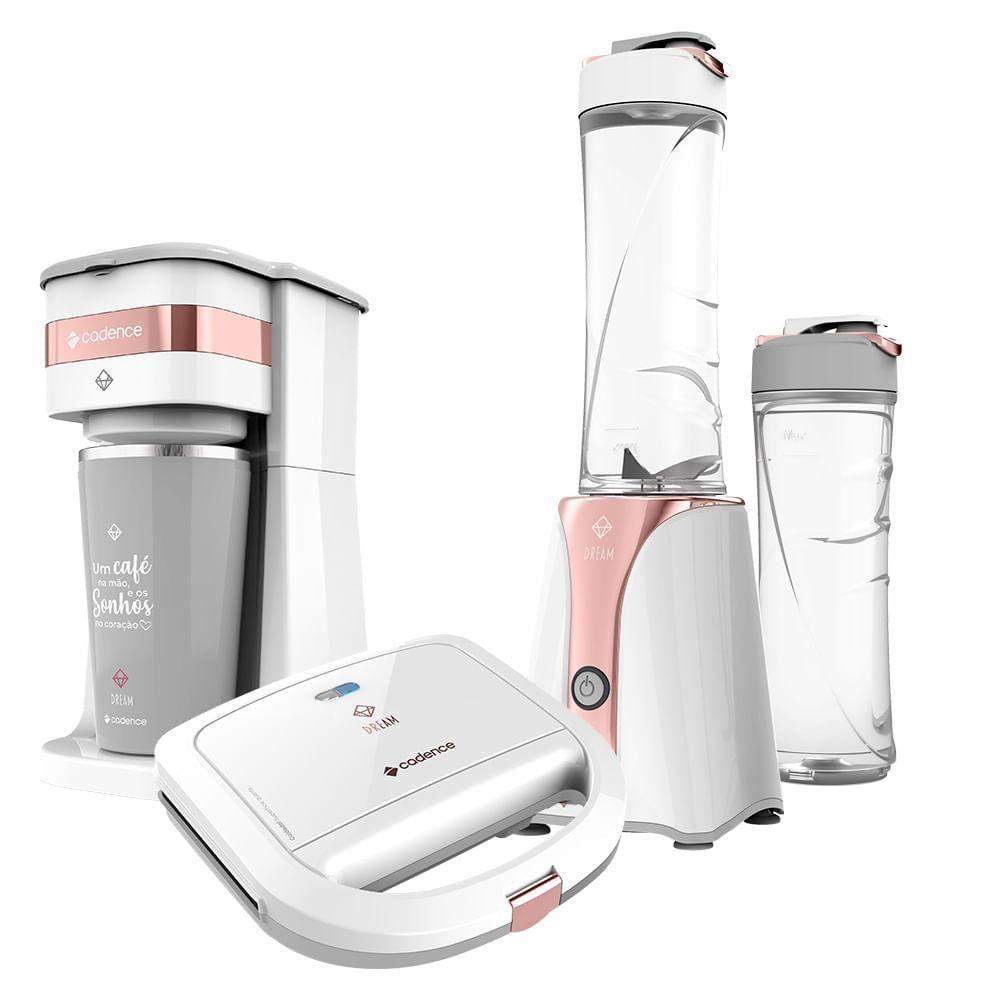 Miniatura Kit Cadence Rosé Gold Blender Cafeteira Sanduicheira 127v 110V