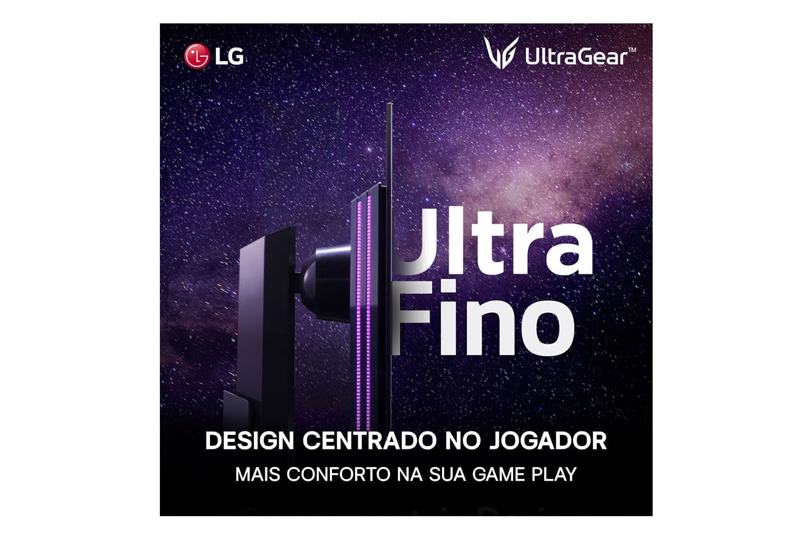 Miniatura Monitor Gamer LG UltraGear OLED – Tela OLED 27”, QHD, HDR400, True black, 1.5M:1, 240Hz, 0,03ms (GtG), NVIDIA® G-SYNC® – 27GS95QE-B