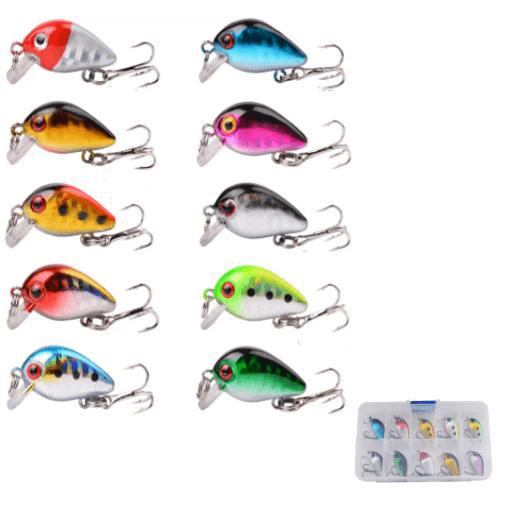 Miniatura Kit 10 Mini Isca Artificial De Pesca 2,5Cm Tucunare Tilapia