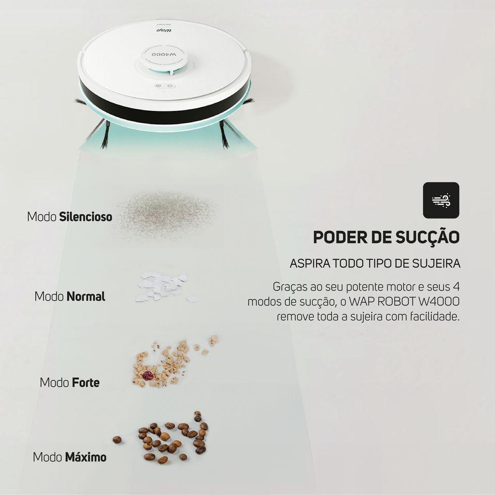 Aspirador De Pó Robo Wap Robot W4000 3 Em 1 Smart 220V