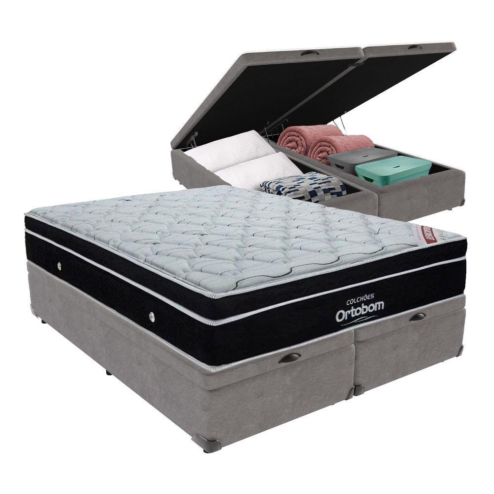 Miniatura Cama Box King Baú Ortobom Elegant Molas Ensacadas Pillow