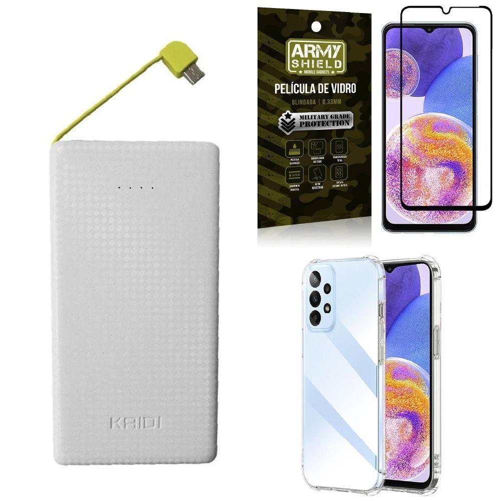 Miniatura Capa Samsung A23 4G + Carregador Portátil 10K + Película 3D
