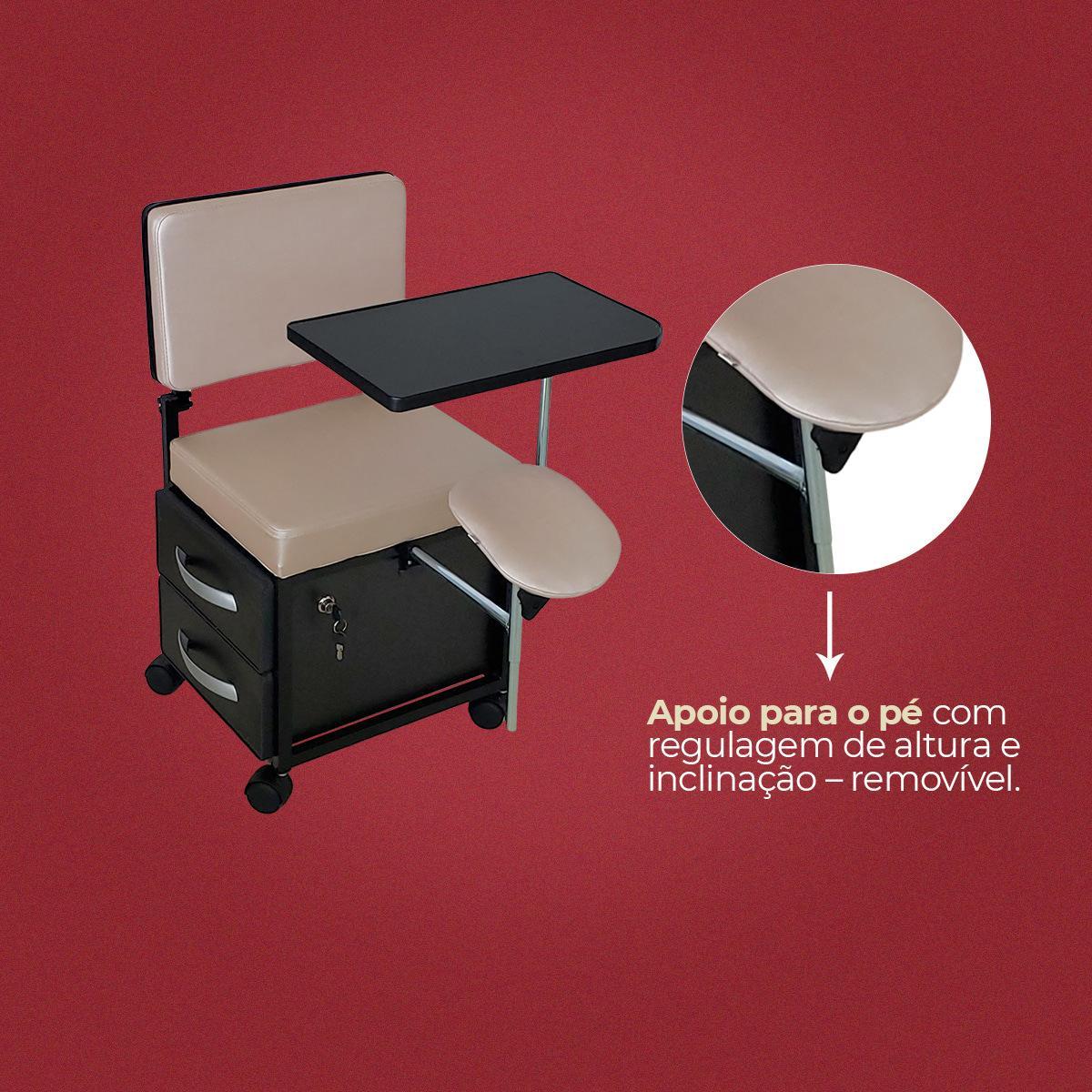 Miniatura Cirandinha Manicure Pedicure Evolux Rosê Com Gaveta Preta